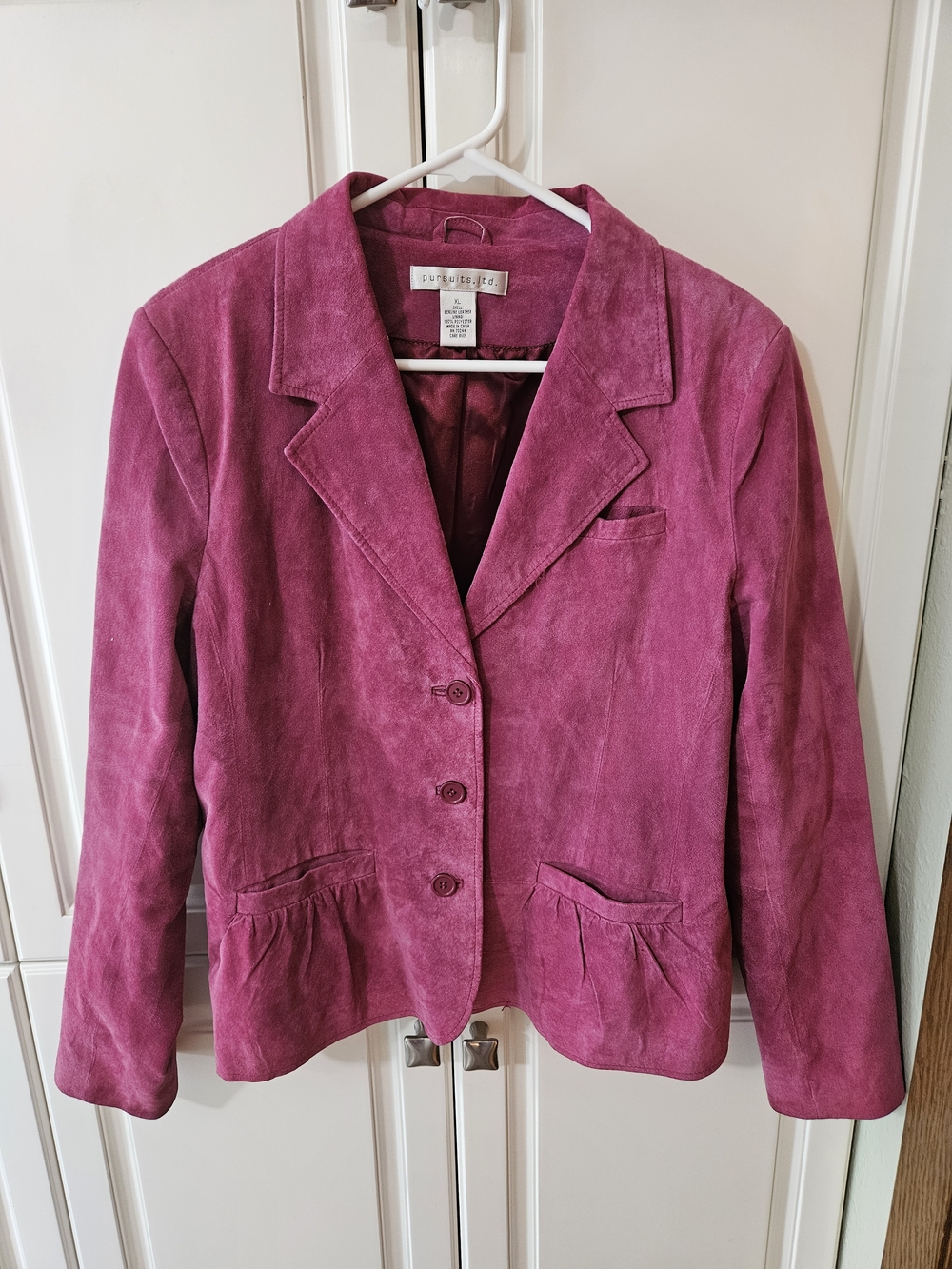 Vintage 90s Pink Suede Blazer Jacket Retro Barbiecore Y2k Corporate Whimsigoth